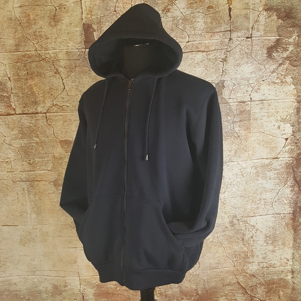 Full Zip Lightweight Navy Blue Hoodie-Large - Picture 2 of 8